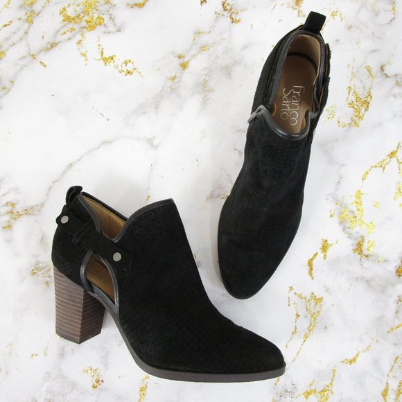 Franco Sarto Shoes - Franco Sarto Black Leather Dakota Ankle Booties